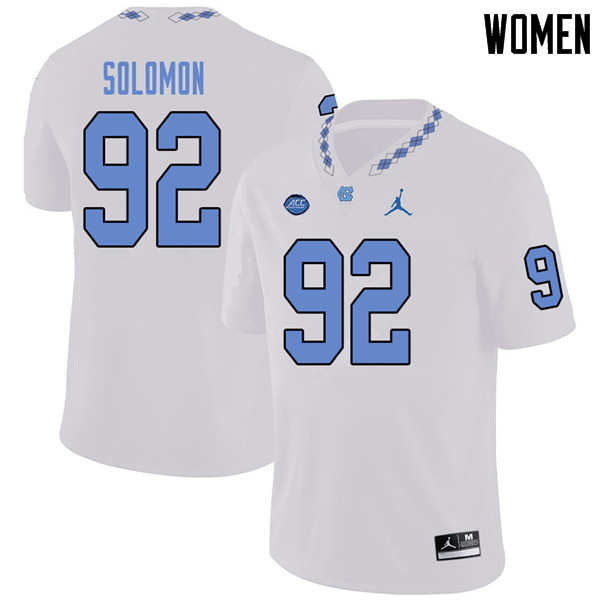 Jordan Brand Women #92 Nicky Solomon North Carolina Tar Heels College Football Jerseys Sale-White